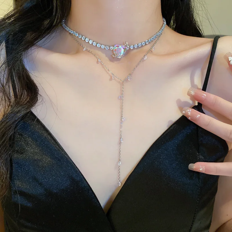 New Mans Star Diamond-encrusted Love Zircon Tassel Necklace for Women Cold Wind Light Luxury High-end Collarbone Chain Necklace
New Mans Star Diamond-encrusted Love Zircon Tassel Necklace for Women Cold Wind Light Luxury High-end Collarbone Chain Necklace