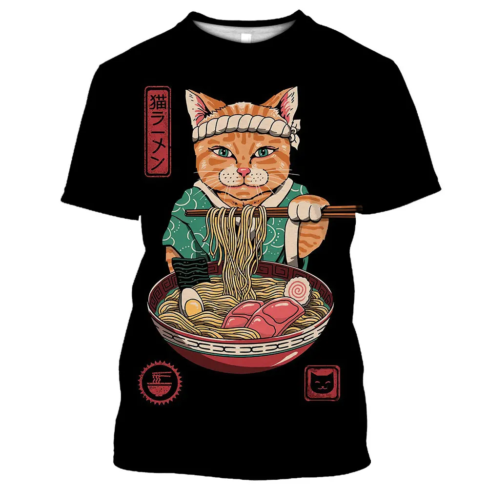 Japanese Samurai Cat Pattern Printed Men's T Shirt Round Neck Loose Tops Breathable Comfortable Summer Casual Oversized Clothing
Japanese Samurai Cat Pattern Printed Men's T Shirt Round Neck Loose Tops Breathable Comfortable Summer Casual Oversized Clothing