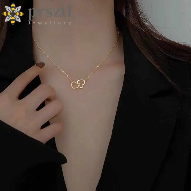 Prsztl Gold Silver Love Necklace Female Simple Korean Temperament Heart-shaped Necklace Clavicle Chain Girlfriends Necklace Gift
Prsztl Gold Silver Love Necklace Female Simple Korean Temperament Heart-shaped Necklace Clavicle Chain Girlfriends Necklace Gift