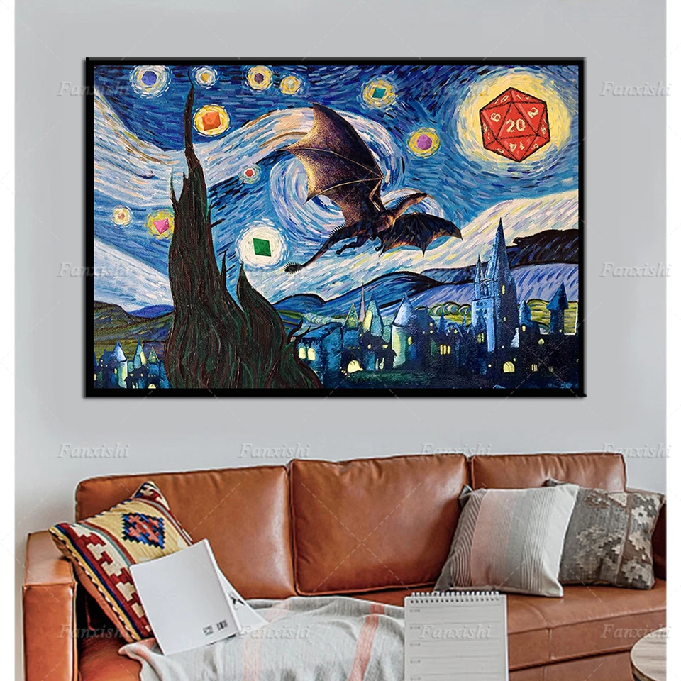 Dungeon And Dragons Starry Night Van Gogh Pictures Home Decor Cartoon Canvas Paintings Wall Art Print Poster Bedside Background
Dungeon And Dragons Starry Night Van Gogh Pictures Home Decor Cartoon Canvas Paintings Wall Art Print Poster Bedside Background
