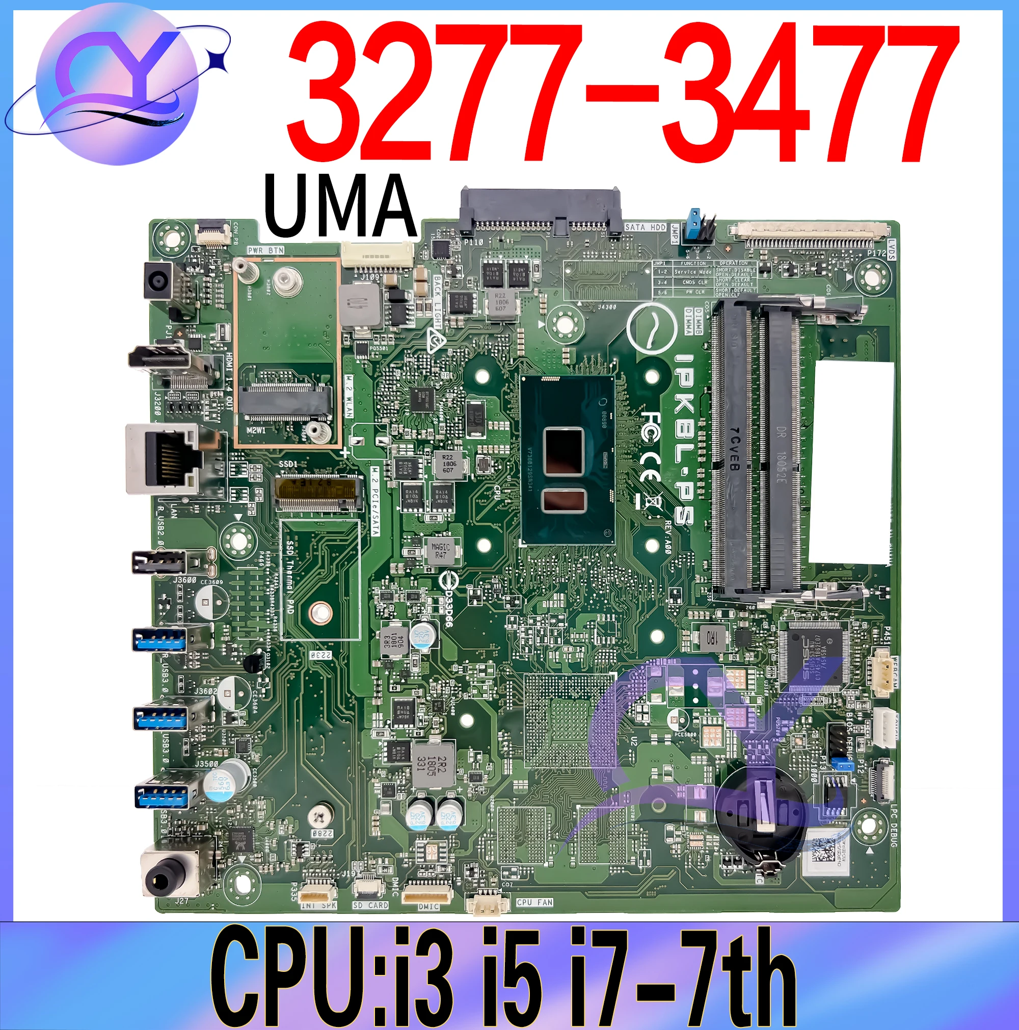 

IPKBL-PS Mainboard For Dell Inspiron 3277 3477 Laptop Motherboard With i3 i5 i7-7th Gen UMA DDR4 100% Test Ok