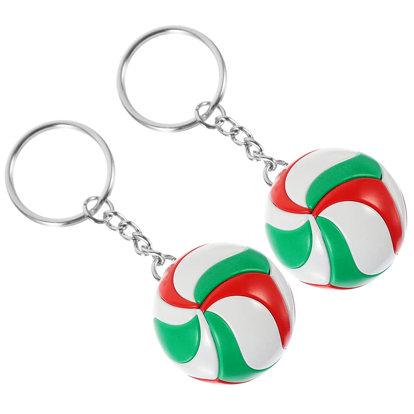 

2 Pcs Volleyball Model Toy Key Chain Keychains Team Rings Car Keys Souvenir Hanging Bag Pendant Compact Alloy Lovers