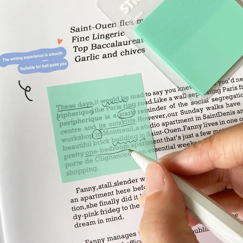 50 Sheets Translucent Sticky Notes Notepads Mark Stickers Label Classification Note Stickers School Stationery Office Supplies
50 Sheets Translucent Sticky Notes Notepads Mark Stickers Label Classification Note Stickers School Stationery Office Supplies