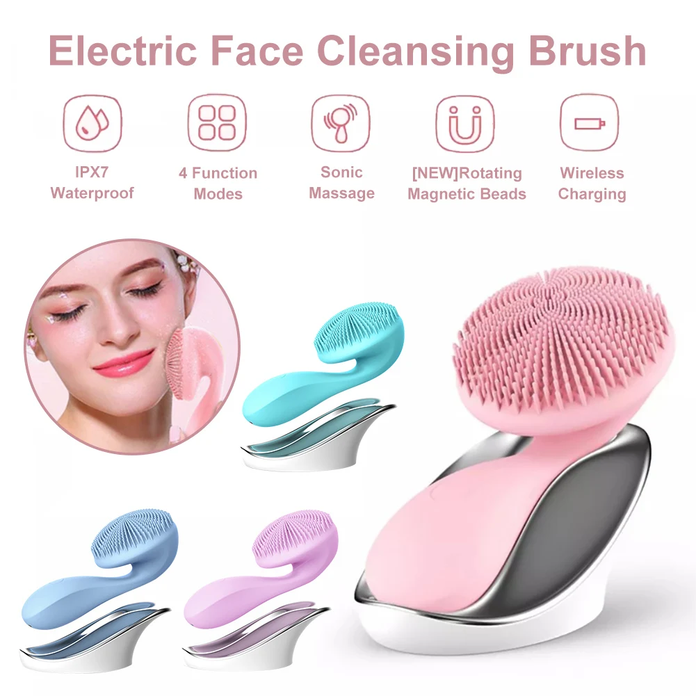 Facial Cleansing Brush Ultrasonic Cleaner Wierless Charging Case Electric Silicone Facial Cleanser Skin Care Massager for Face
Facial Cleansing Brush Ultrasonic Cleaner Wierless Charging Case Electric Silicone Facial Cleanser Skin Care Massager for Face
