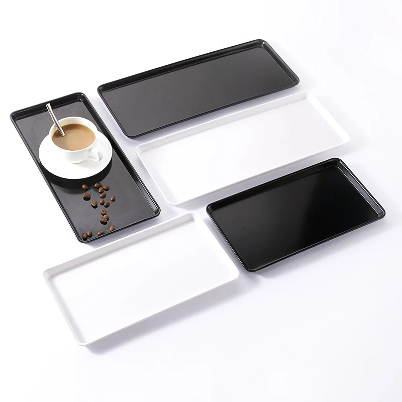 1PC Plastic Fast Food Tray Restaurant Serving Trays For Tea/Cake Kitchen Bar Dinnerware European Hotel Long Plate Black/ White
1PC Plastic Fast Food Tray Restaurant Serving Trays For Tea/Cake Kitchen Bar Dinnerware European Hotel Long Plate Black/ White