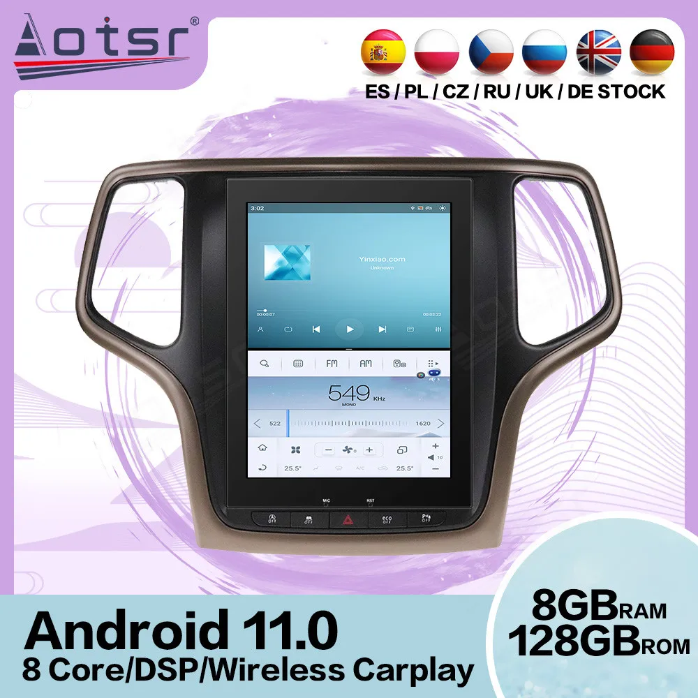 Tesla Screen Android 11 Car Radio Receiver For Jeep Grand Cherokee 2010-2014 2015 2016 2017 2018 GPS Navigation Stereo Head Unit
Tesla Screen Android 11 Car Radio Receiver For Jeep Grand Cherokee 2010-2014 2015 2016 2017 2018 GPS Navigation Stereo Head Unit