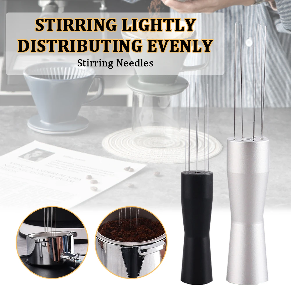 Espresso Coffee Stirrer Stainless Steel Coffee Tamper Needle Type Distributor Barista Coffee Distribution Tool Black/Silver
Espresso Coffee Stirrer Stainless Steel Coffee Tamper Needle Type Distributor Barista Coffee Distribution Tool Black/Silver