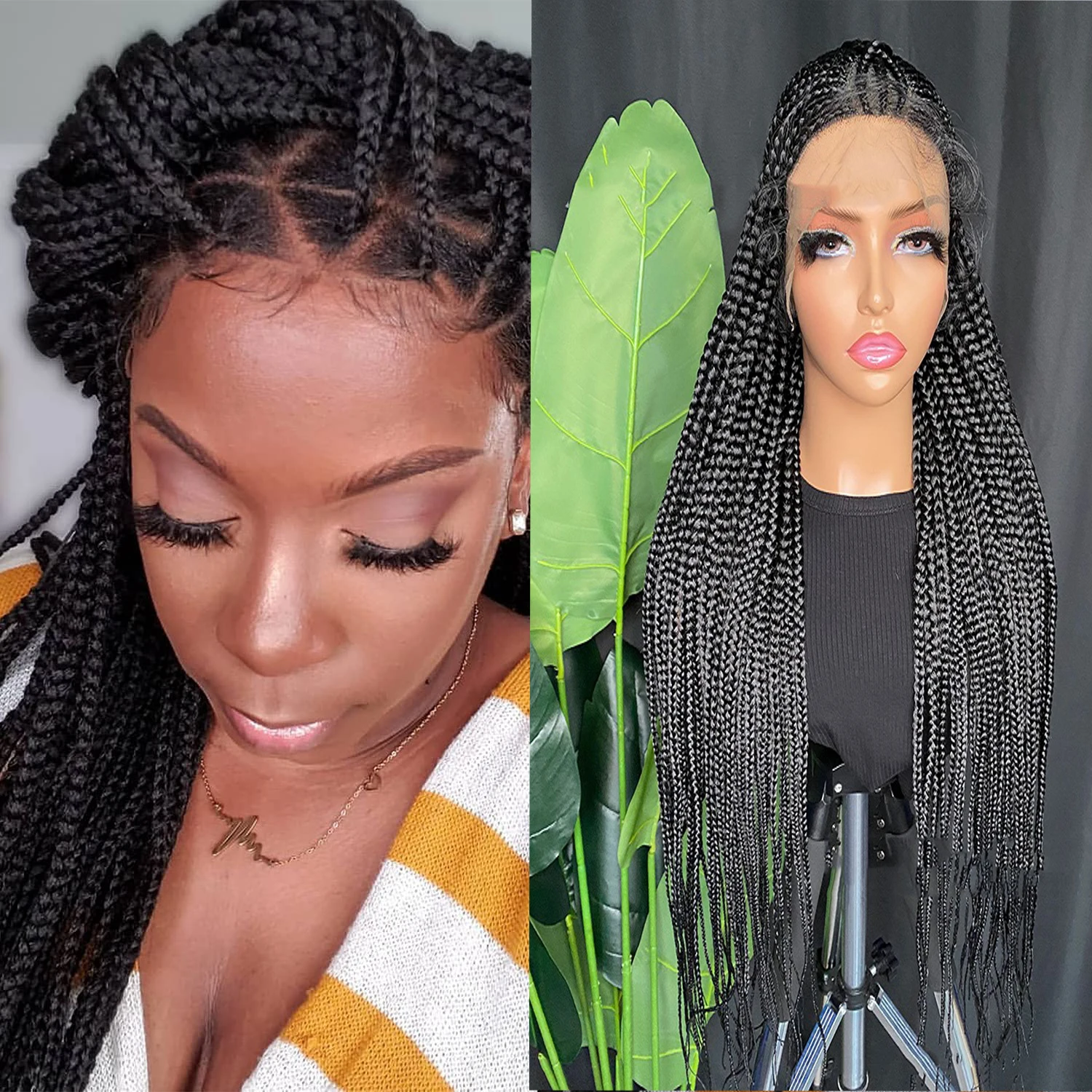 High Temperature Fiber Braided Full Lace Wig Braiding Hair For Black Women Natural Box Braids Hair Cheap Wigs For Wholesale New
High Temperature Fiber Braided Full Lace Wig Braiding Hair For Black Women Natural Box Braids Hair Cheap Wigs For Wholesale New