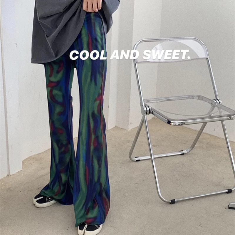 Elastic High Waist Long Flare Pant Bell Bottom Korean Summer Tie Dye Dark Contrast Print Sexy Slim Harajuku Streetwear Trousers
Elastic High Waist Long Flare Pant Bell Bottom Korean Summer Tie Dye Dark Contrast Print Sexy Slim Harajuku Streetwear Trousers