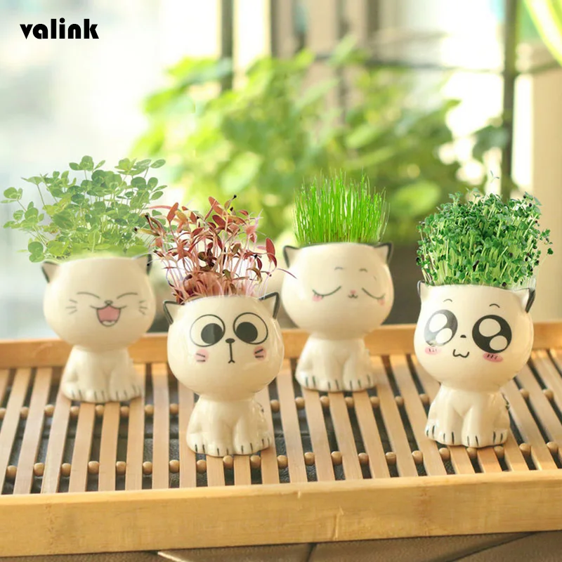 Mini Cat Shaped Ceramic Flowerpot Cartoon Cute Hand Desktop Potted Desk Decorate Small Ornaments Plants Flower Pot Home Decor
Mini Cat Shaped Ceramic Flowerpot Cartoon Cute Hand Desktop Potted Desk Decorate Small Ornaments Plants Flower Pot Home Decor