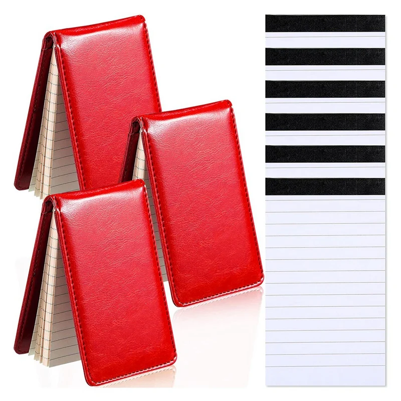 

Mini Pocket Notepad Set 3.5X5.5In A7 Portable Business Notepad With 50 Inner Pages And 6 Notepad Replacement,Red