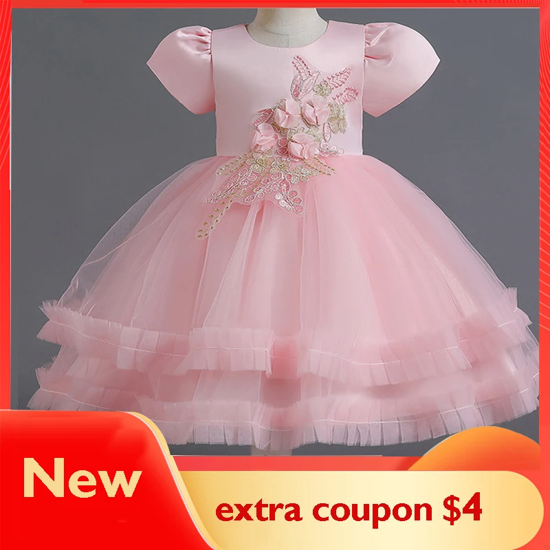 Newborn Baby Children Princess Elegant Dresses For Girls 1-5 Years Clothes Embroidered Lace Puff Sleeves Toddler Birthday 1st
Newborn Baby Children Princess Elegant Dresses For Girls 1-5 Years Clothes Embroidered Lace Puff Sleeves Toddler Birthday 1st