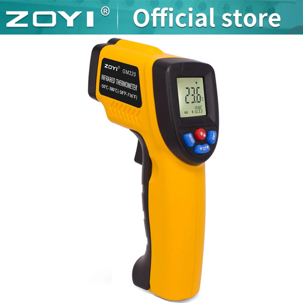 ZOYI GM320/550 Infrared Thermometer Digital IR Termometro Non Contact Laser -50~380/-58°F-1022°F Data Hold Laser Thermometer Gun
ZOYI GM320/550 Infrared Thermometer Digital IR Termometro Non Contact Laser -50~380/-58°F-1022°F Data Hold Laser Thermometer Gun
