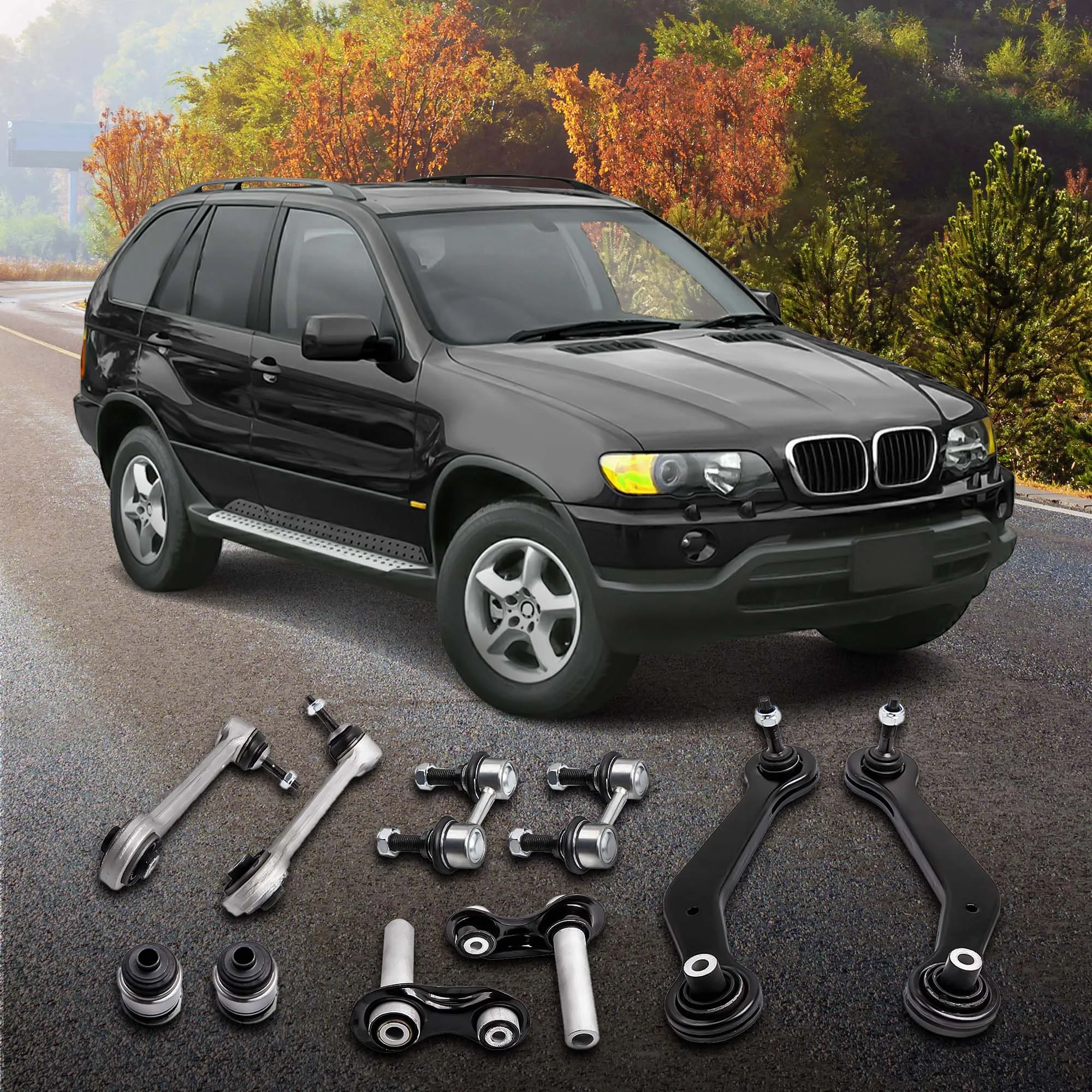 

10X Rear Control Arm Suspension Kit For BMW X5 E53 2000 2.5i/3.0i/4.4i N62/4.6is/4.8is