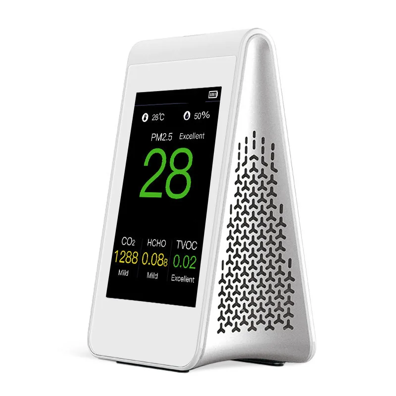 Indoor Air Quality Tester with PM2.5 Formaldehyde Total VOCs CO2 Temperature Humidity Sensor
Indoor Air Quality Tester with PM2.5 Formaldehyde Total VOCs CO2 Temperature Humidity Sensor