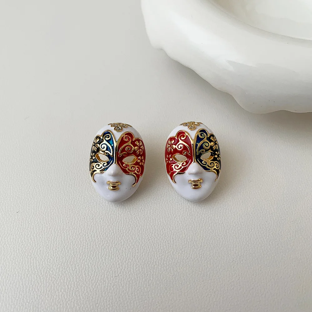 Minar Unique Contrast Color Enamel Mask Facial Makeup Dangle Earrings for Women 14K Real Gold Plated Brass CZ Zircon Earring
Minar Unique Contrast Color Enamel Mask Facial Makeup Dangle Earrings for Women 14K Real Gold Plated Brass CZ Zircon Earring