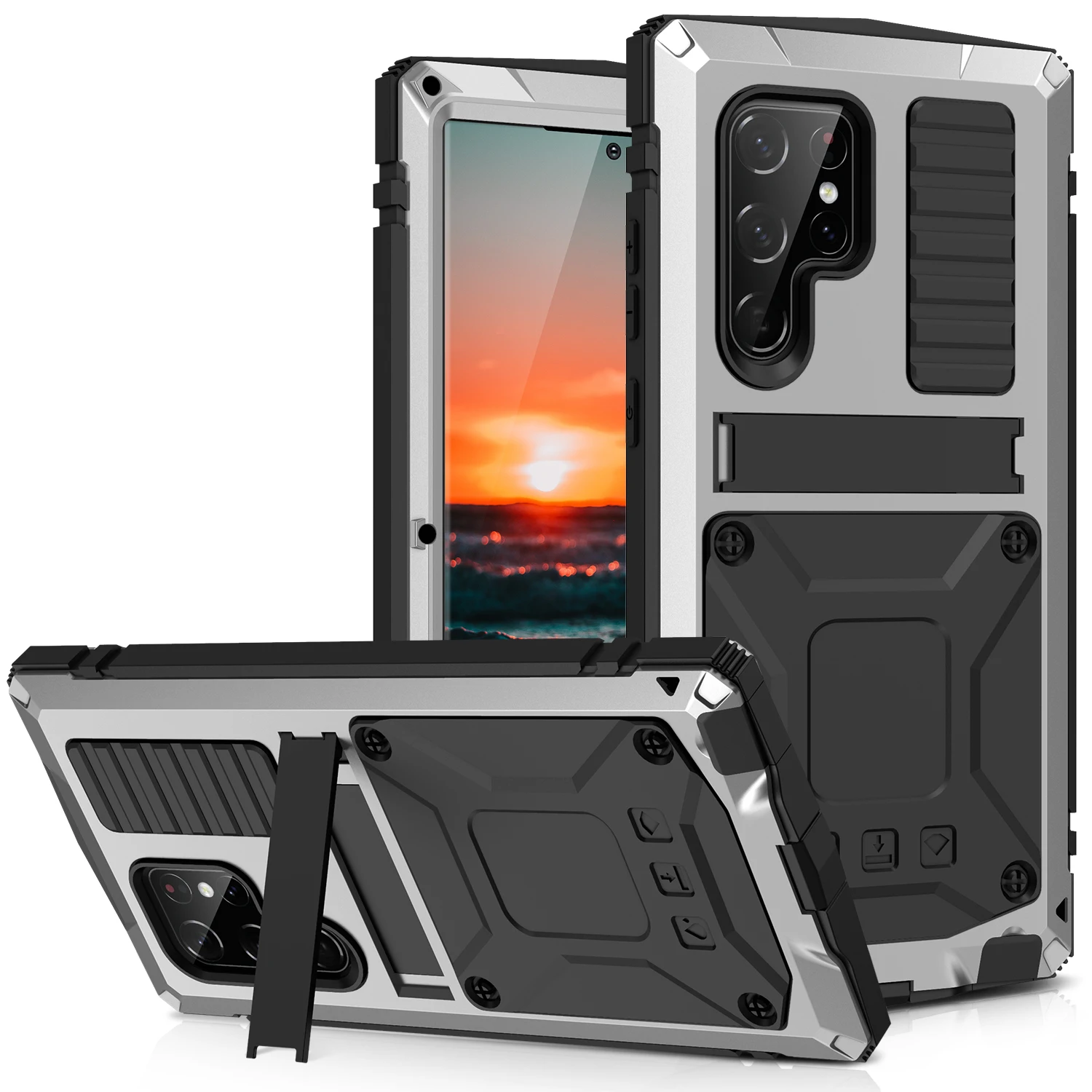 

Rugged Armor 360 Full Phone Case For Samsung Galaxy S23 S22 Ultra Plus S21FE 5G Kickstand Dual Layer Protective Shockproof Cover