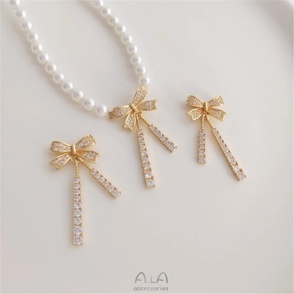 14K gold-clad micro-inlaid zircon bow-fringed necklace pendant DIY clavicle chain pendant first ornament hanging
14K gold-clad micro-inlaid zircon bow-fringed necklace pendant DIY clavicle chain pendant first ornament hanging