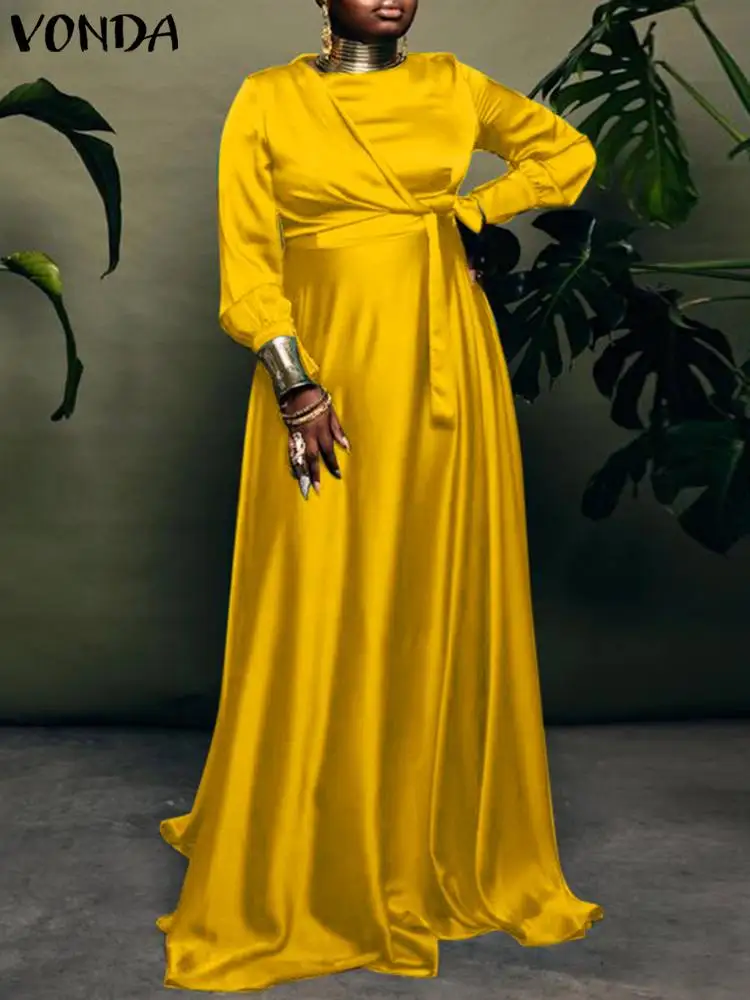 VONDA женское повседневное длинное платье 2022, Дамское атласное платье с длинным рукавом и высокой талией, сарафан на подкладке, женские свобод...
VONDA женское повседневное длинное платье 2022, Дамское атласное платье с длинным рукавом и высокой талией, сарафан на подкладке, женские свобод...