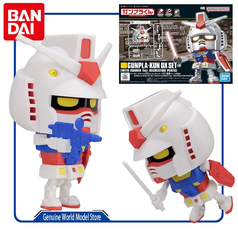 

Bandai Original Model Kit GUNPLA-KUN DX SET WITH RUNNER VER. Anime Action Figure Assembly Model Toy Robot Gift for Boys