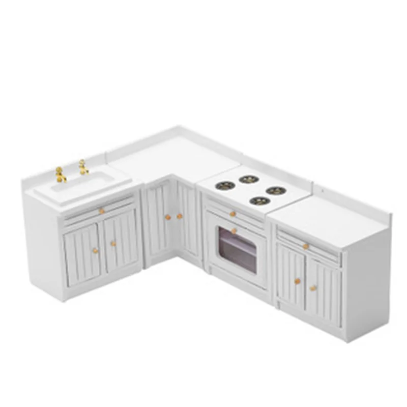 1/12 Scale Doll House Miniatures Kitchen Cabinets Set Miniature Furniture Sink Counters for Kitchen Decor White
1/12 Scale Doll House Miniatures Kitchen Cabinets Set Miniature Furniture Sink Counters for Kitchen Decor White