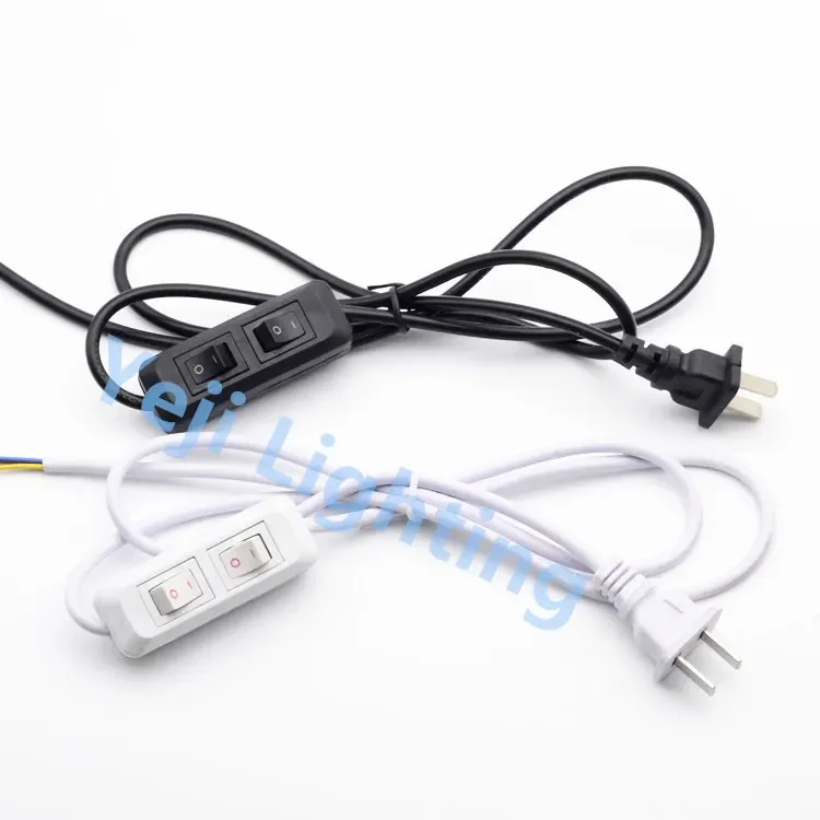 Двойной переключатель лампы двойного назначения, белый, черный Электрический провод, штепсельная вилка, шнур, кнопка включения/выключения 
Двойной переключатель лампы двойного назначения, белый, черный Электрический провод, штепсельная вилка, шнур, кнопка включения/выключения