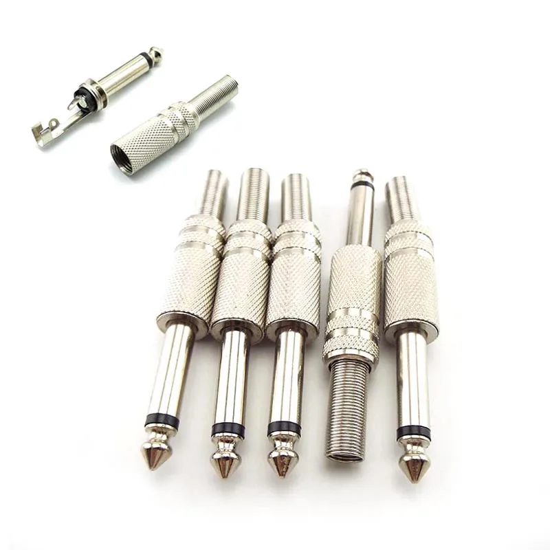 5pcs 6.35mm Mono Amplifier Plug 1/4 Inch Male Adapter Monaural Audio Cable Connector Microphone Jack Plug-in
5pcs 6.35mm Mono Amplifier Plug 1/4 Inch Male Adapter Monaural Audio Cable Connector Microphone Jack Plug-in