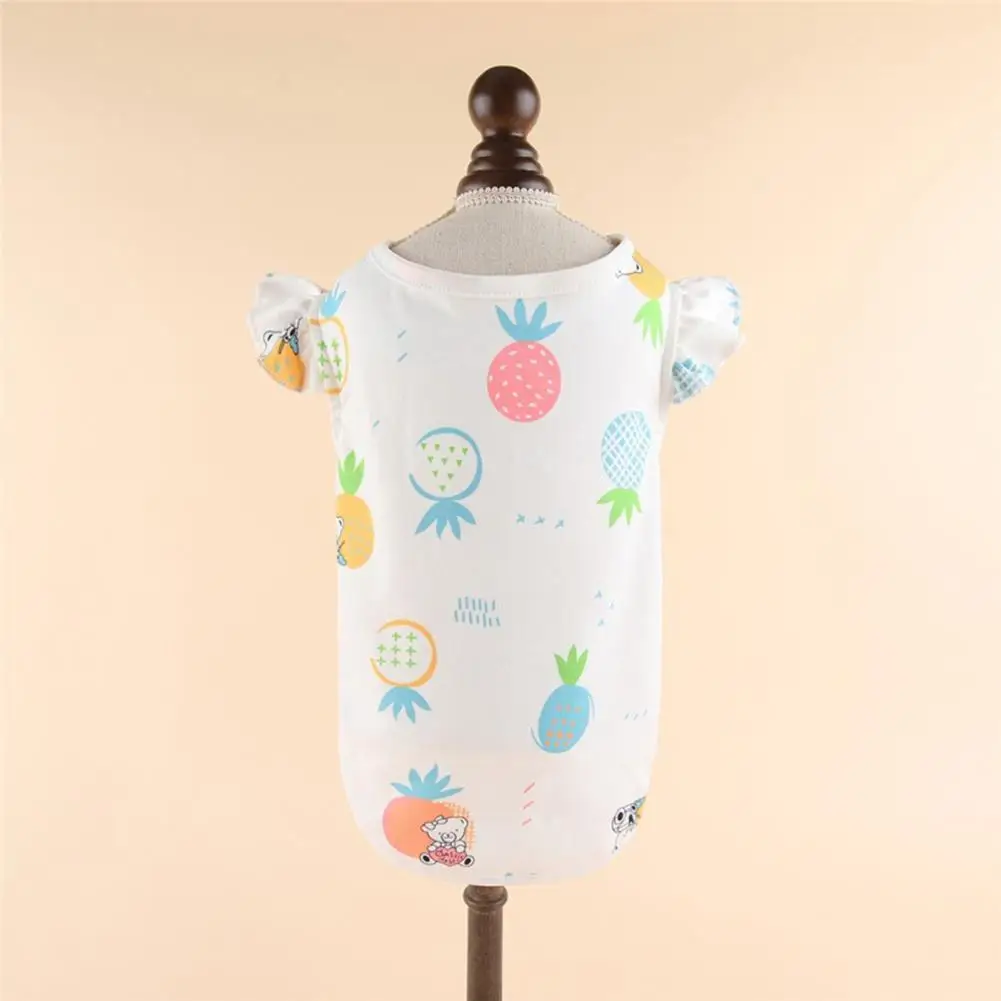 Dog Vest Ruffle Sleeve Round Neck Cartoon Pineapple Print Pet Dog Cat Pullover Shirt for Outdoor
Dog Vest Ruffle Sleeve Round Neck Cartoon Pineapple Print Pet Dog Cat Pullover Shirt for Outdoor