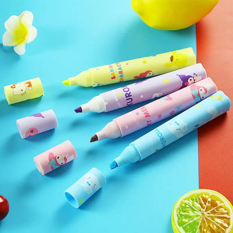 4 Colors Set Kawaii Sanrio Hello Kitty My Melody Kuromi Anime Figure Graffiti Highlighter Handbook Mark Study Student Stationery
4 Colors Set Kawaii Sanrio Hello Kitty My Melody Kuromi Anime Figure Graffiti Highlighter Handbook Mark Study Student Stationery