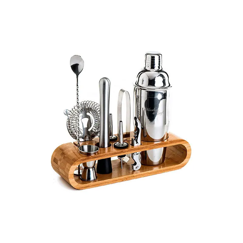 Stainless Steel 10-piece Bar Tool Set with Oval Wooden Frame Base 750ML Bartender Set Bar Tool Set Bartender Ice Crusher
Stainless Steel 10-piece Bar Tool Set with Oval Wooden Frame Base 750ML Bartender Set Bar Tool Set Bartender Ice Crusher