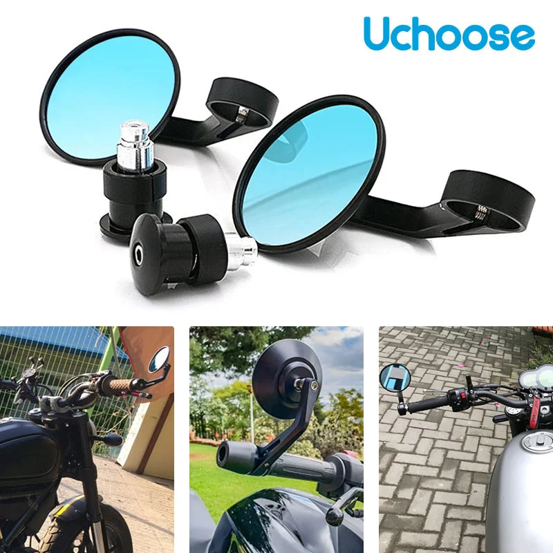 Motorcycle Handlebar Rear View Mirror Motorcycle CNC Round Mirror Blue Convex Mirror Aluminum Alloy Pair
Motorcycle Handlebar Rear View Mirror Motorcycle CNC Round Mirror Blue Convex Mirror Aluminum Alloy Pair