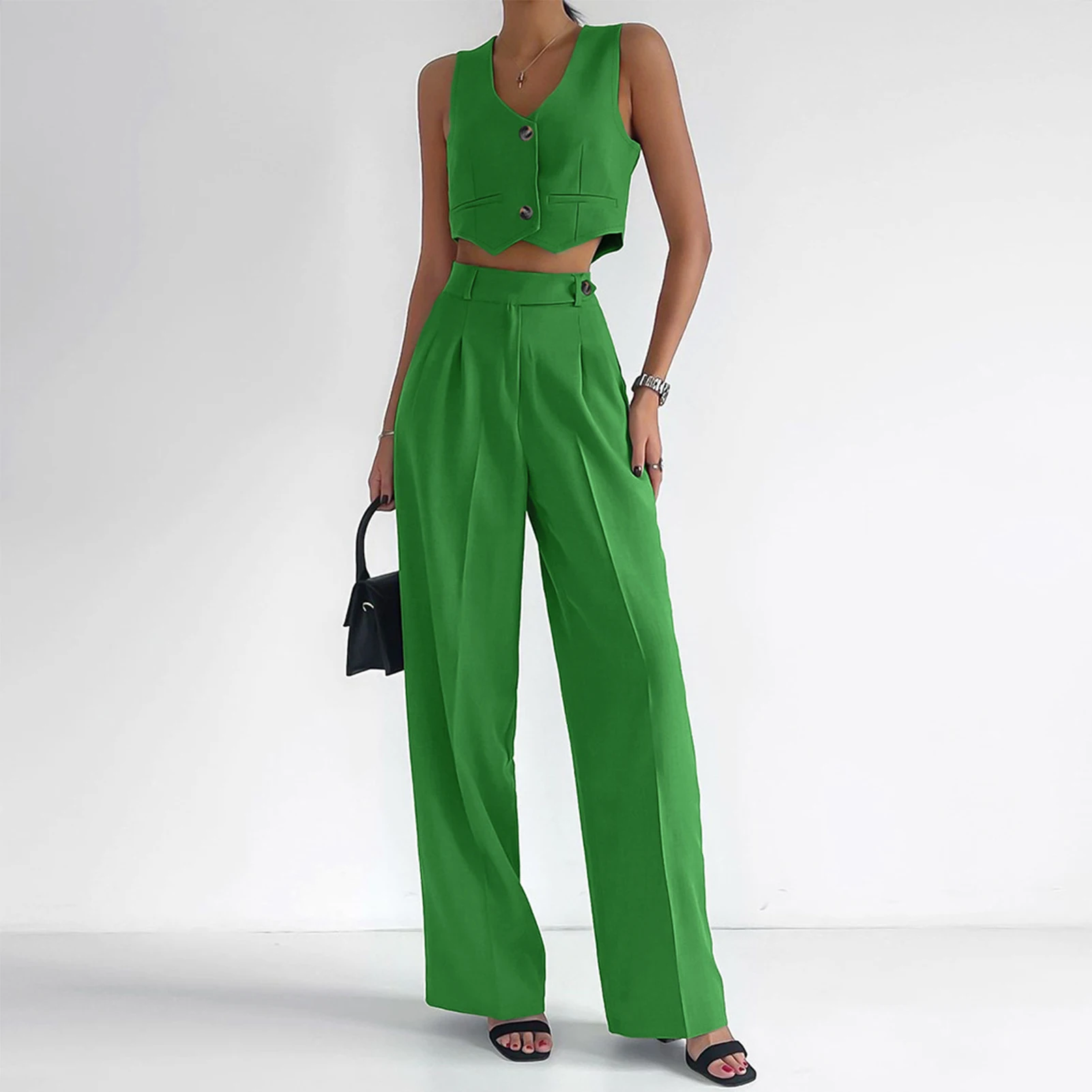 Women Casual 2 Piece Outfit Wide Leg Cotton Linen Sleeveless Top Long Pants High Waisted Single Breasted Daily Outfit
Women Casual 2 Piece Outfit Wide Leg Cotton Linen Sleeveless Top Long Pants High Waisted Single Breasted Daily Outfit