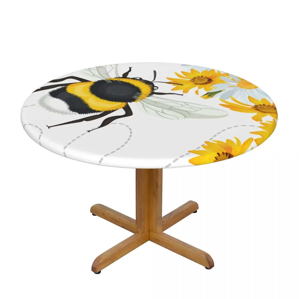 Round Table Cover for Dining Table Elastic Tablecloth Bumble Bee Head Trace Swirled Fitted House Hotel Decoration 
Round Table Cover for Dining Table Elastic Tablecloth Bumble Bee Head Trace Swirled Fitted House Hotel Decoration
