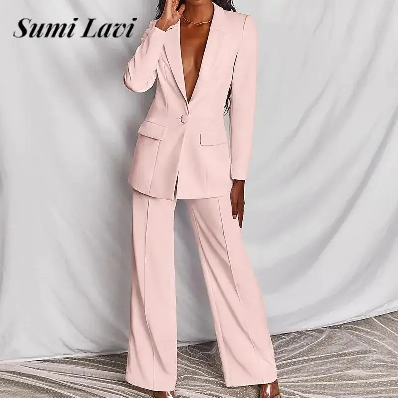 Female Solid Color Trousers Two Piece Set Office Ladies Women's Pantsuit Business Classic Button Lapel Blazer and Pants Set 2023
Female Solid Color Trousers Two Piece Set Office Ladies Women's Pantsuit Business Classic Button Lapel Blazer and Pants Set 2023
