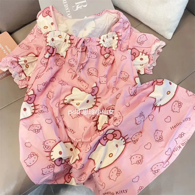 Kawaii Sanrio Hellokitty ночная рубашка Mymelody Cinnamonroll женская летняя Новинка с коротким рукавом средней длины домашняя одежда для улицы
Kawaii Sanrio Hellokitty ночная рубашка Mymelody Cinnamonroll женская летняя Новинка с коротким рукавом средней длины домашняя одежда для улицы