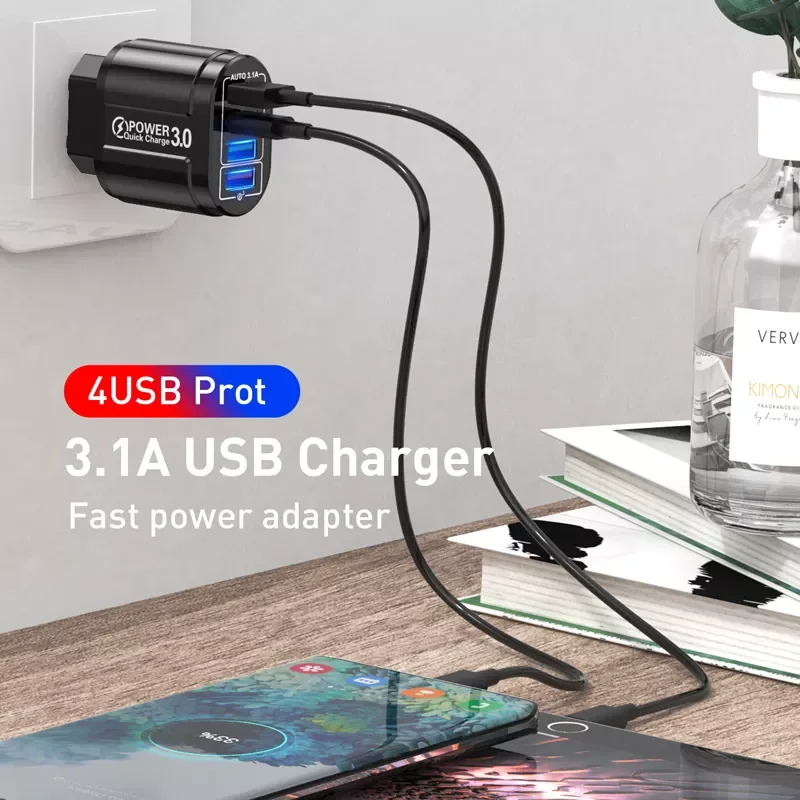 NEW2023 4 Ports USB Fast Charger Quick Charge 3.0 48W LED Wall Mobile Tablet Chargers Fast Charging
NEW2023 4 Ports USB Fast Charger Quick Charge 3.0 48W LED Wall Mobile Tablet Chargers Fast Charging