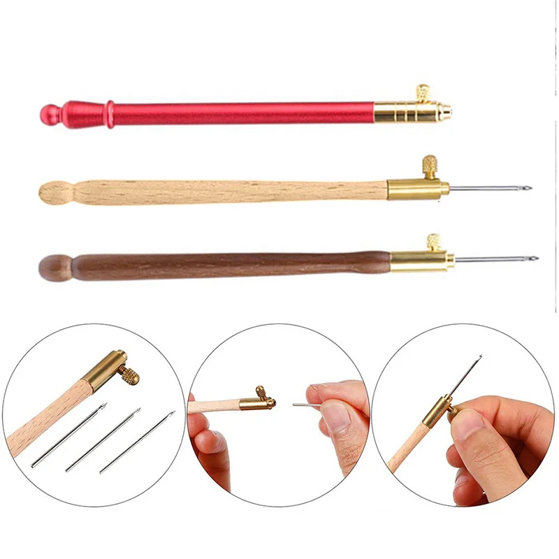 

Швейный инструмент, игла для вышивания с 3 иглами, перо для вышивки крестом, набор для рукоделия, французское вязание крючком, шитье