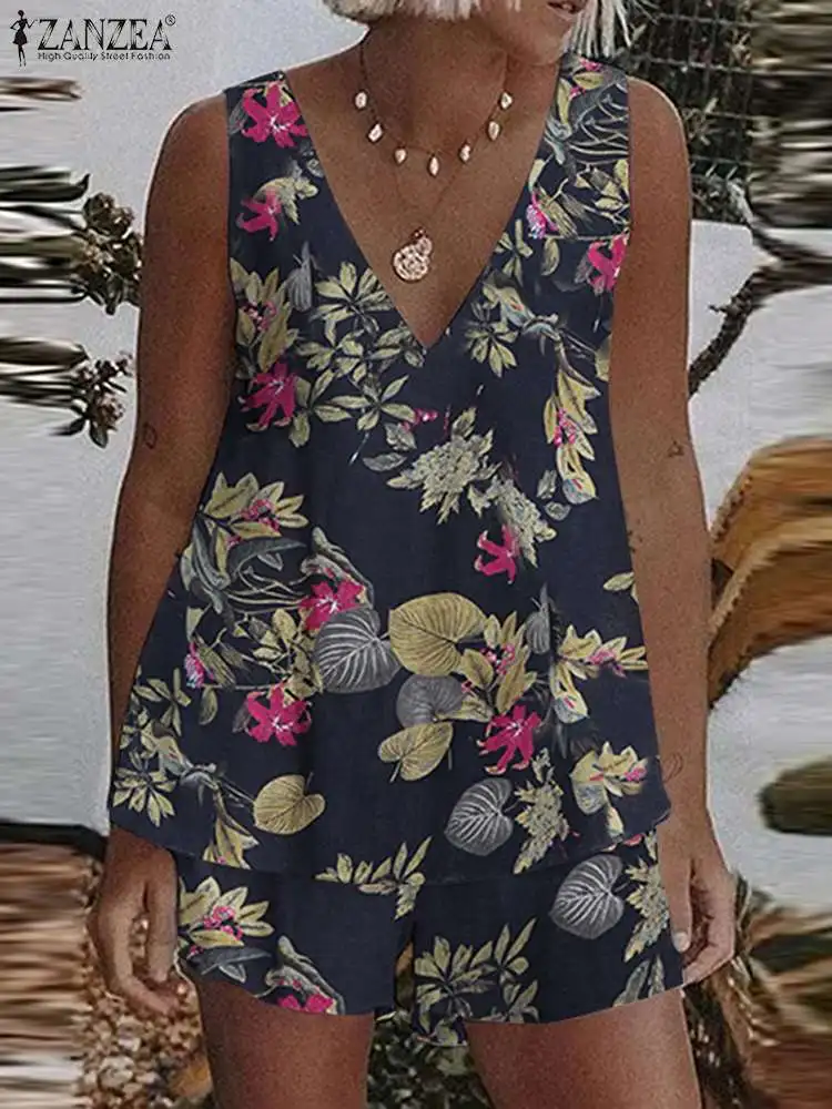 Summer Women Matching Sets ZANZEA Fashion Casual Holiday Elastic Pant Tracksuits 2PCS O-Neck Half Sleeve Floral Printed Blouse
Summer Women Matching Sets ZANZEA Fashion Casual Holiday Elastic Pant Tracksuits 2PCS O-Neck Half Sleeve Floral Printed Blouse