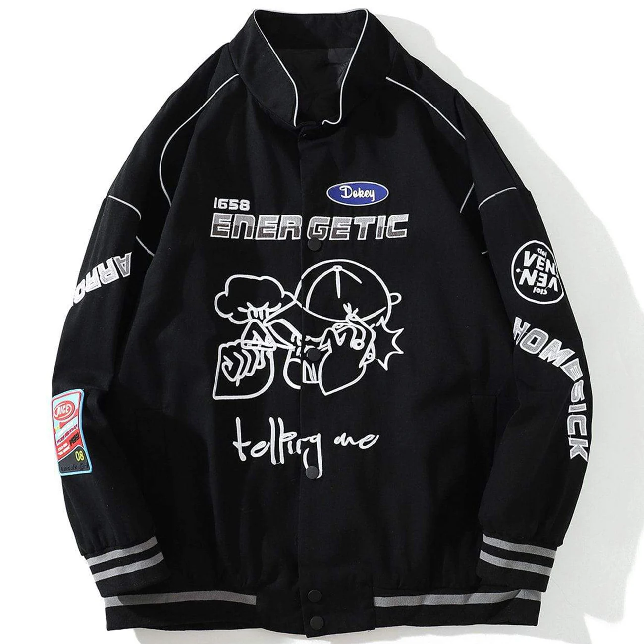 VENCEDE Black Hip Hop Streetwear Energetic Jacket With Reflective Strips Jacket Coat Men Autumn Cotton Button Jacket Tops
VENCEDE Black Hip Hop Streetwear Energetic Jacket With Reflective Strips Jacket Coat Men Autumn Cotton Button Jacket Tops