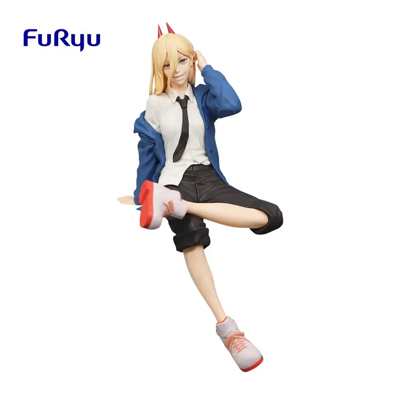 

Original 14Cm Anime Figure Furyu Chainsaw Man Power Figuras Anime Scenery Model Toys Collect Desktop Decoration Doll