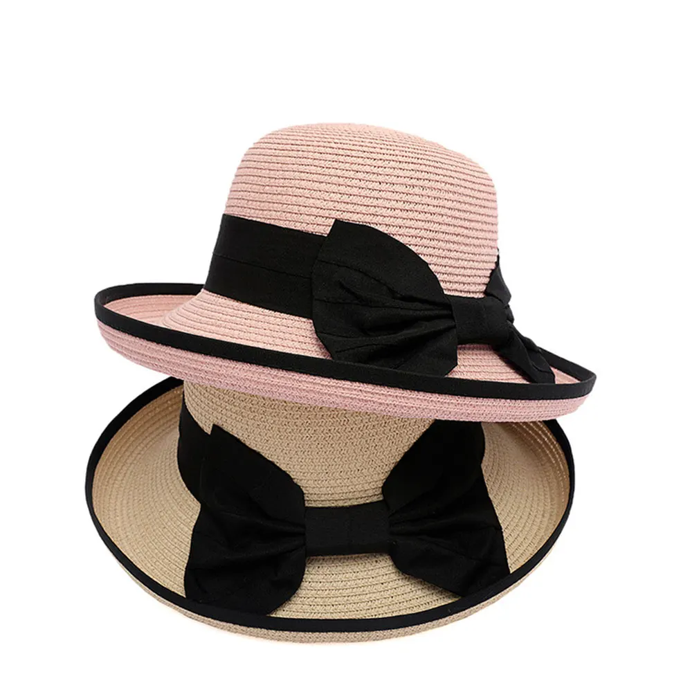 British Sunshade Hat Straw Hat Women Fashion Elegant Bow Hat Summer Flanging Dome for Beach Sun Protection
British Sunshade Hat Straw Hat Women Fashion Elegant Bow Hat Summer Flanging Dome for Beach Sun Protection