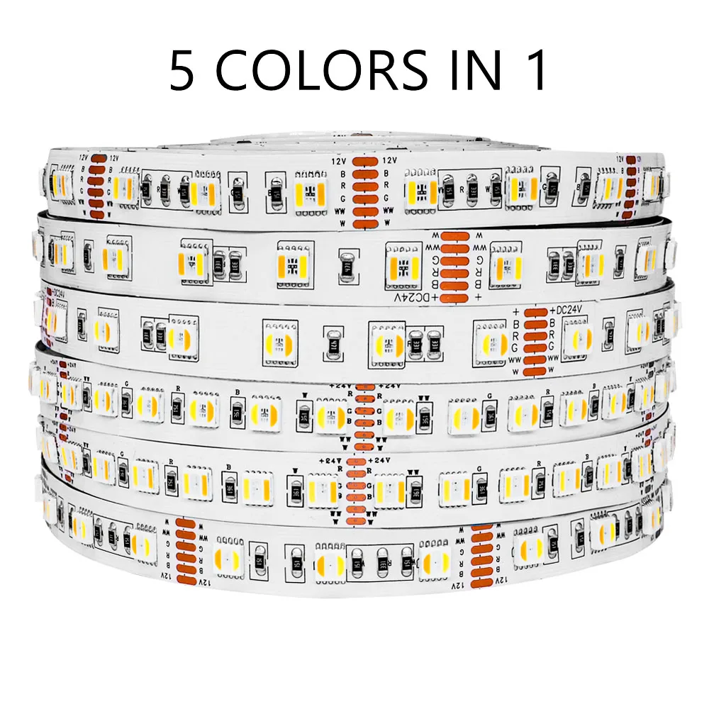 5M 5050 RGBCCT 5IN1 LED Strip Lights Ordinary/Highlight 60 96Leds/m RGB+W+WW RGBW RGBWW Flexible Led Lampu Strip DC12V/24V
5M 5050 RGBCCT 5IN1 LED Strip Lights Ordinary/Highlight 60 96Leds/m RGB+W+WW RGBW RGBWW Flexible Led Lampu Strip DC12V/24V