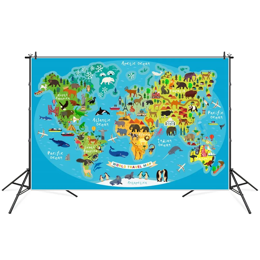 Blue Animals World Map Baby Children Party Photography Background Photocall Photozone Photographic Backdrops For Photo Studio
Blue Animals World Map Baby Children Party Photography Background Photocall Photozone Photographic Backdrops For Photo Studio