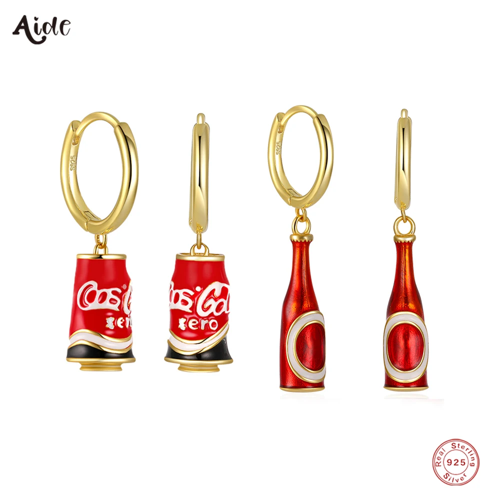 Aide 925 Sterling Silver Creative Enamel Coke Cola Can Pendant Dangle Earrings Red Beer Bottle Charm Earrings Summer Jewelry
Aide 925 Sterling Silver Creative Enamel Coke Cola Can Pendant Dangle Earrings Red Beer Bottle Charm Earrings Summer Jewelry