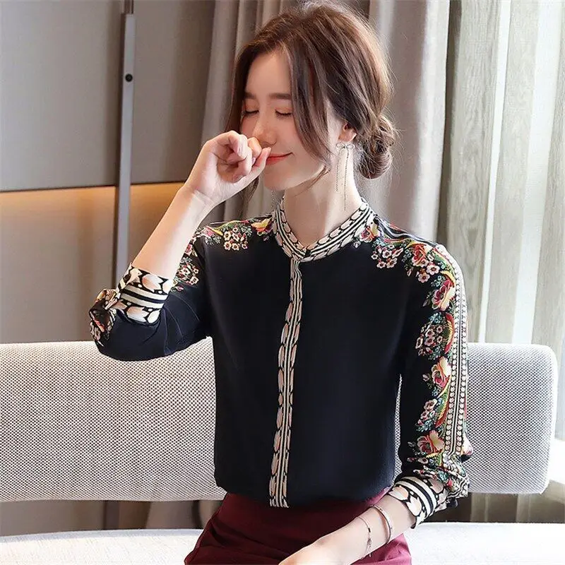 Autumn New Fashion Women Long Sleeve Tops Solid Color Chiffon Blouses Floral Shirts Office Ladies O-Neck Clothes
Autumn New Fashion Women Long Sleeve Tops Solid Color Chiffon Blouses Floral Shirts Office Ladies O-Neck Clothes