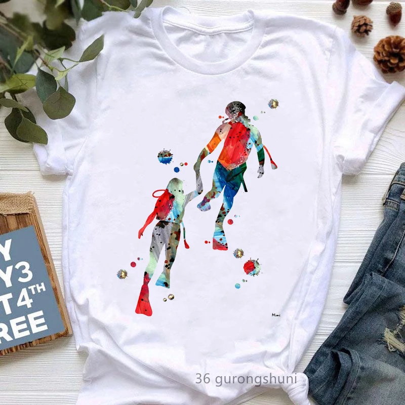 2022 Hot Sale Funny Tshirt Women Watercolor Scuba Divers Couple Lover T Shirt Femme Summer Fashion Cool T-Shirt Female Wholesale
2022 Hot Sale Funny Tshirt Women Watercolor Scuba Divers Couple Lover T Shirt Femme Summer Fashion Cool T-Shirt Female Wholesale