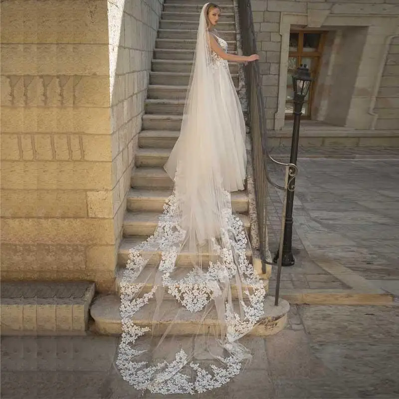 Stunning One Layer Wedding Veil Lace Appliqued Edge Long Bridal Hair Wear Wedding Accessories Hot Selling
Stunning One Layer Wedding Veil Lace Appliqued Edge Long Bridal Hair Wear Wedding Accessories Hot Selling