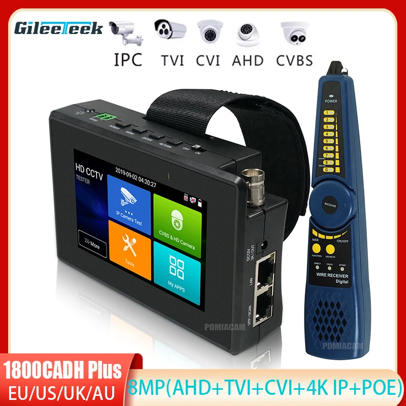 CCTV Camera Tester IPC-1800CADH PLUS 4inch Touch Screen Monitor Support Upt to 4K H.265 IP Camera AHD TVI CVI&CVBS Analog Camera
CCTV Camera Tester IPC-1800CADH PLUS 4inch Touch Screen Monitor Support Upt to 4K H.265 IP Camera AHD TVI CVI&CVBS Analog Camera
