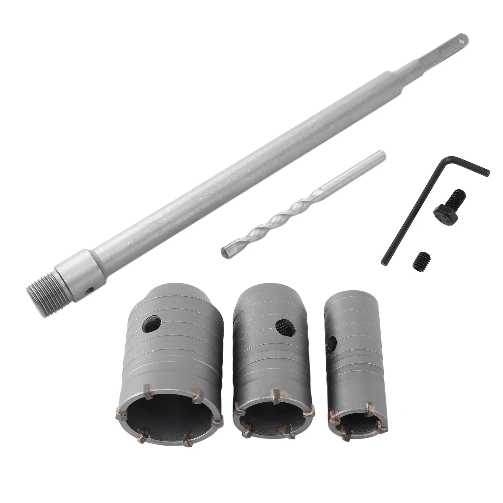 3Pcs 30/40/50Mm Sds Plus Shank Hole Saw Cutter Concrete Cement Stone Wall Drill Bit With Wrench
3Pcs 30/40/50Mm Sds Plus Shank Hole Saw Cutter Concrete Cement Stone Wall Drill Bit With Wrench