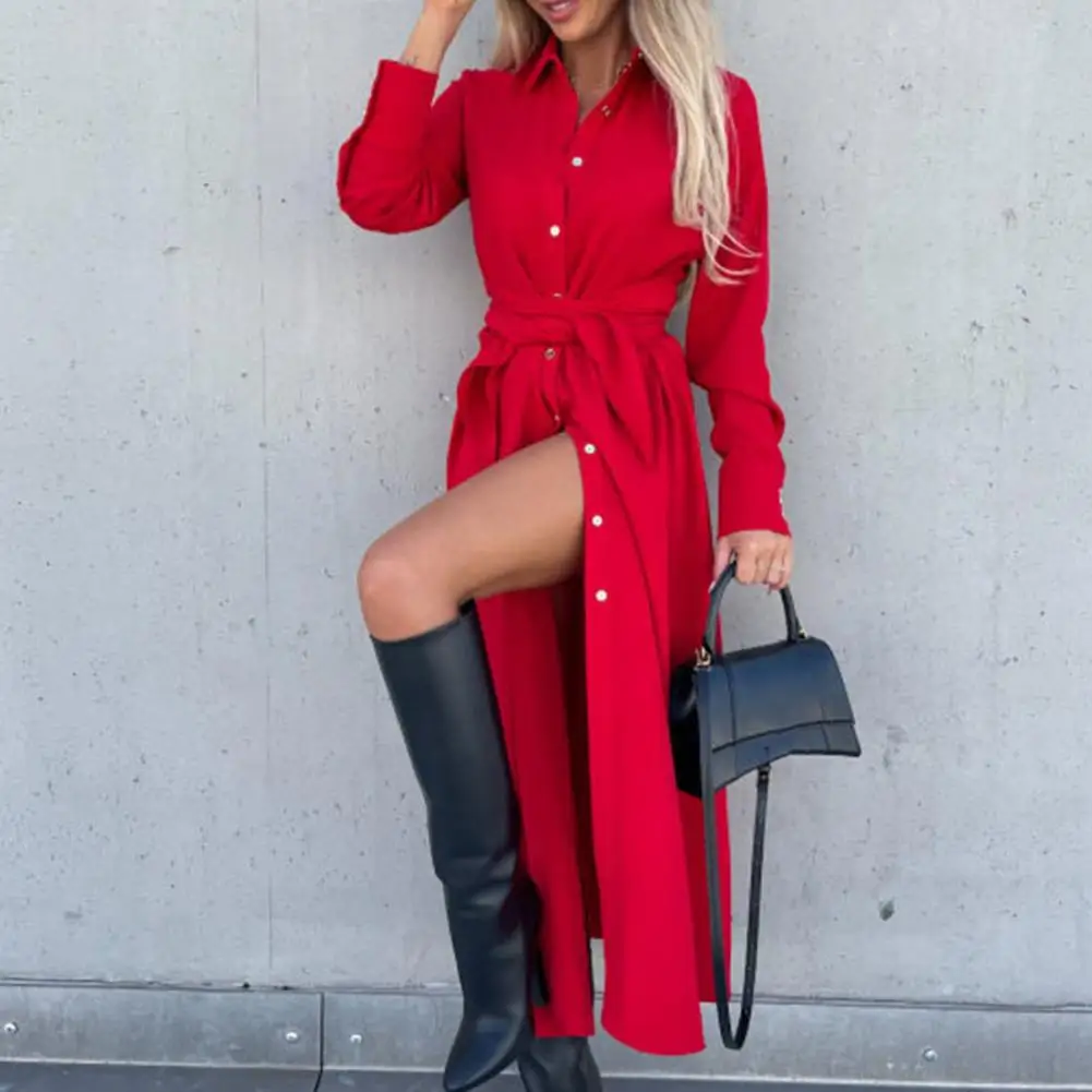 Great Women Dress Soft Texture Shirt Dress Long Sleeve Solid Color Buttons Closure Maxi Dress All-Match
Great Women Dress Soft Texture Shirt Dress Long Sleeve Solid Color Buttons Closure Maxi Dress All-Match